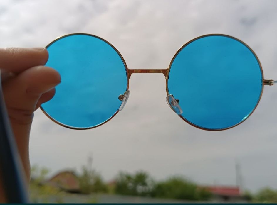 Сонцезахисні окуляри круглі блакитні солнцезащитные очки