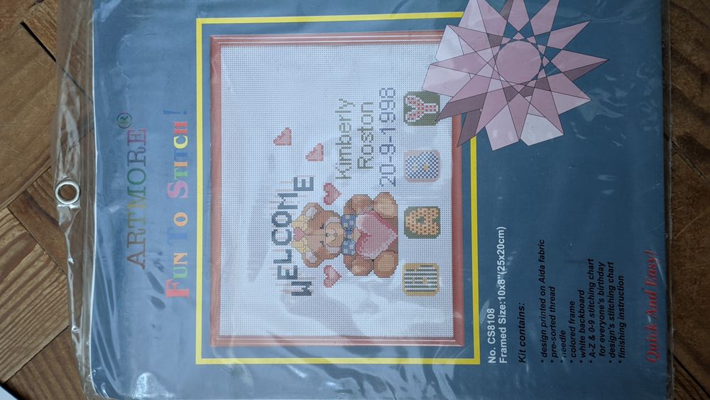 Kit Ponto cruz "welcome" Novo
