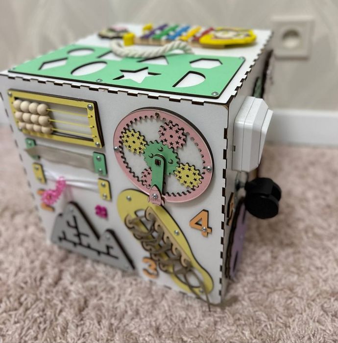 Бізікуб Your Wood 30х30х30 см білий