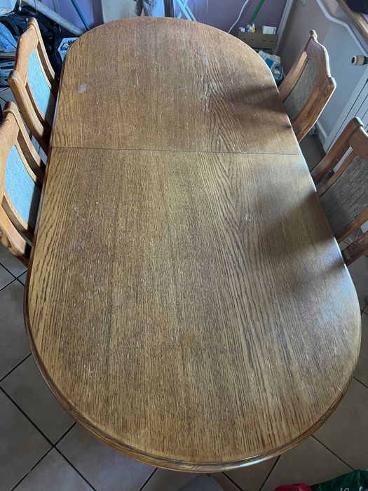 Ogromny stół dębowy rozkładany