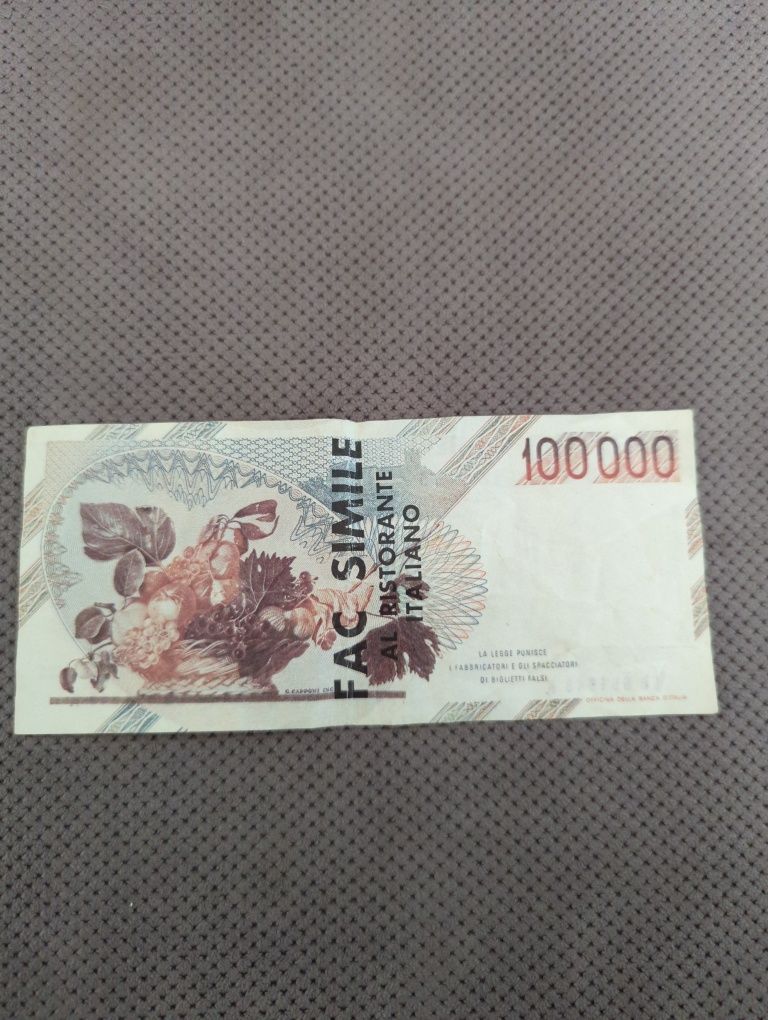 100000 lirów włoskich