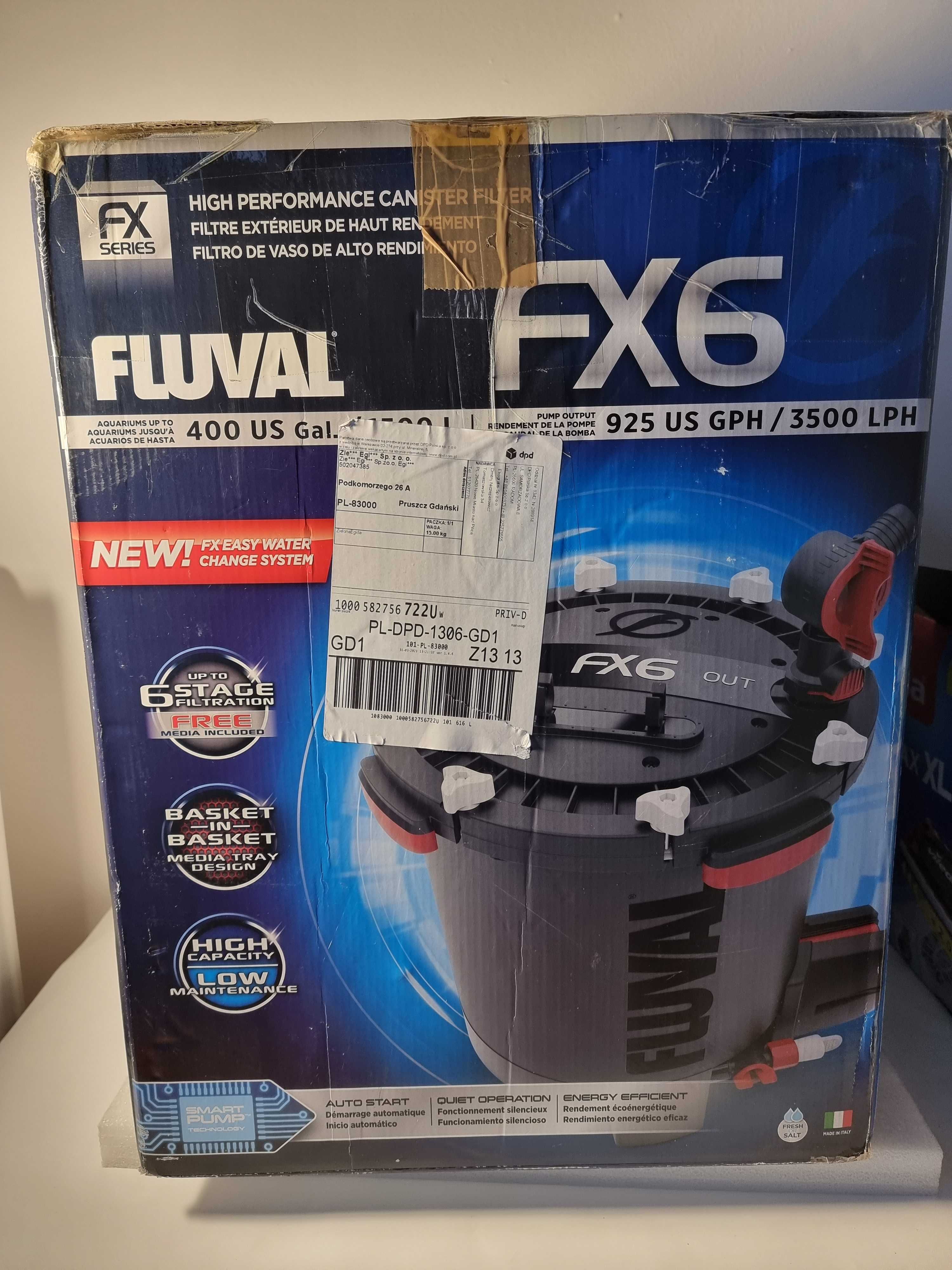 Filtr zewnętrzny kubełkowy do akwarium >1500l Fluval FX6 firmy Hagen