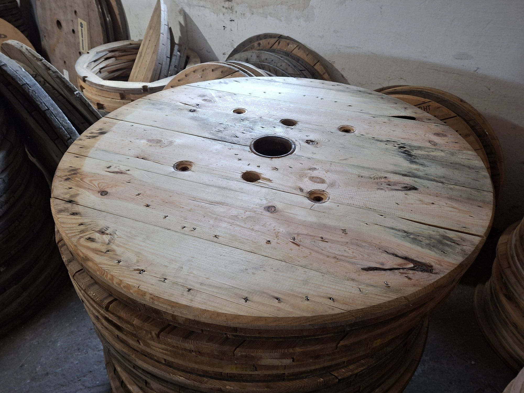 Stół, Blat za szpuli, 115cm, solidny, 4,5cm ładne drewno LOFT
