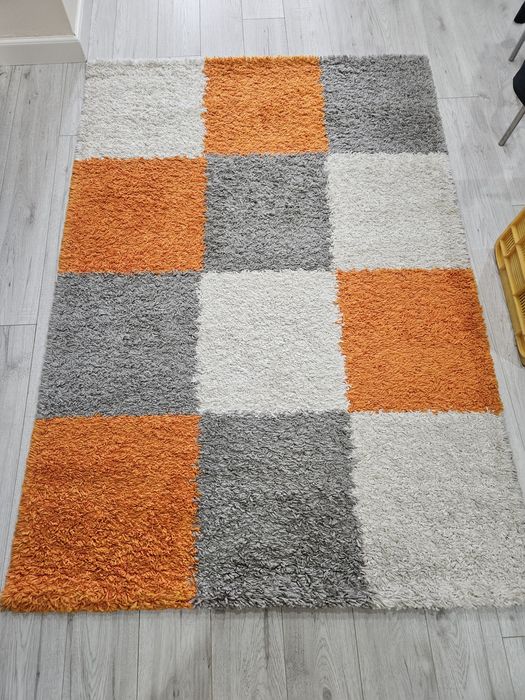 Dywan Shaggy Life pomarańczowo-szary 120 cm x 170 cm