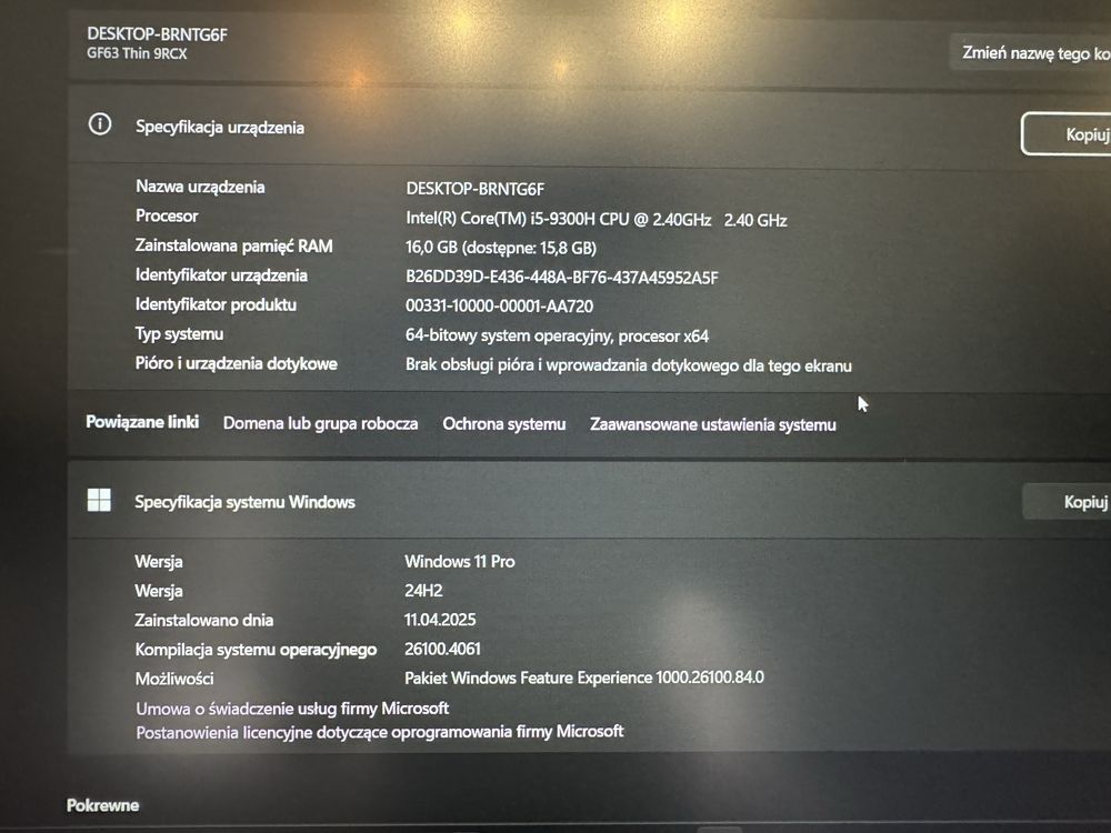 Laptop Gamingowy MSI