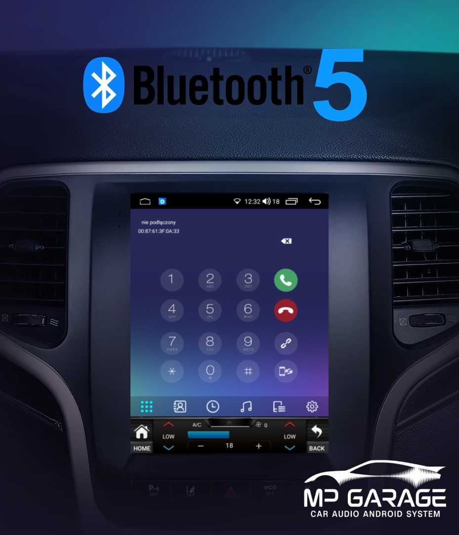 Radio Android Jeep Grand Cherokee "Tesla Style" 4G Qled CP/AA Montaż