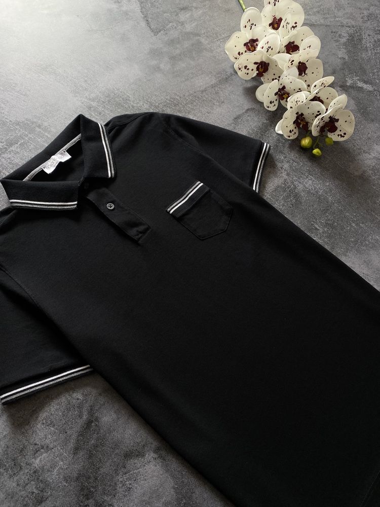 Поло футболка Gran Sasso чёрное мужское оригинал