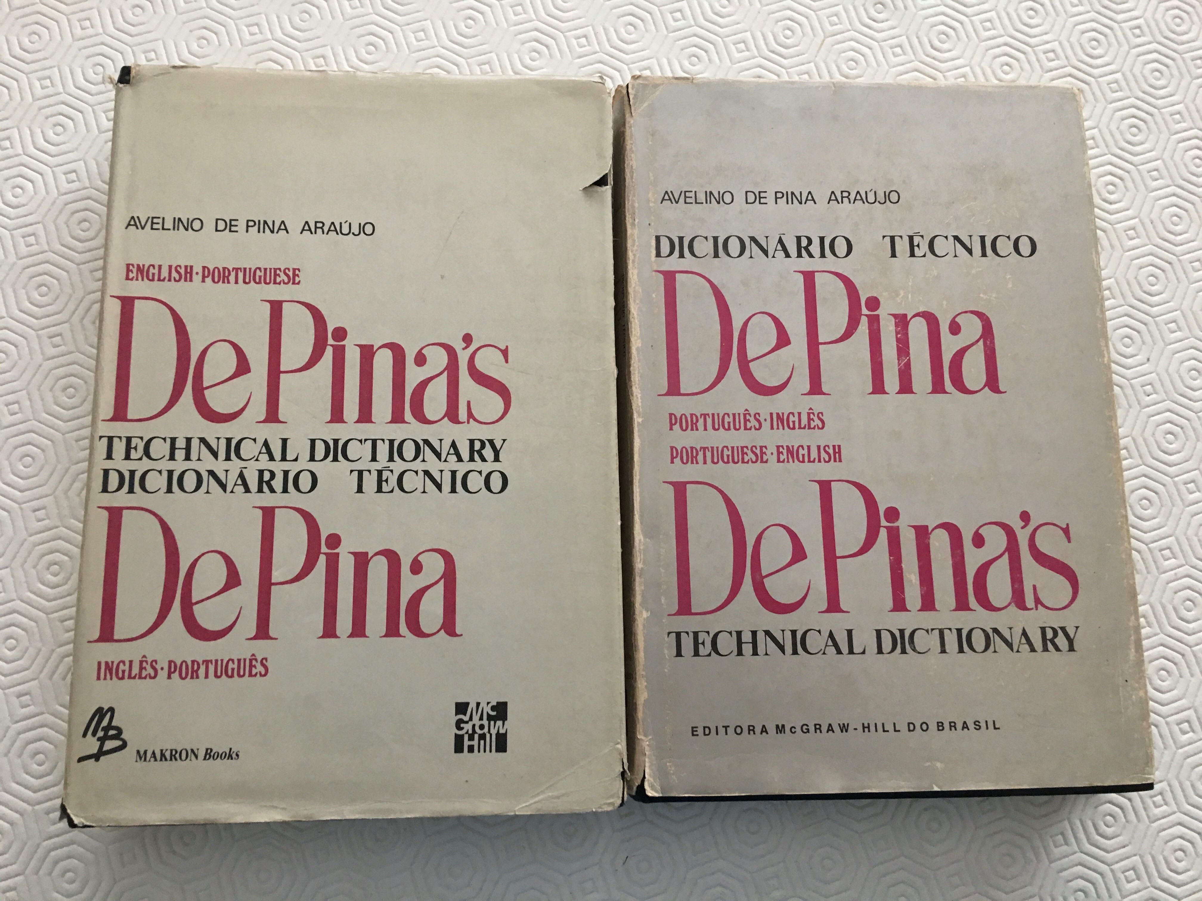 Dicionário técnico De Pina Vol.I ing/port & Vol. II port/ing
