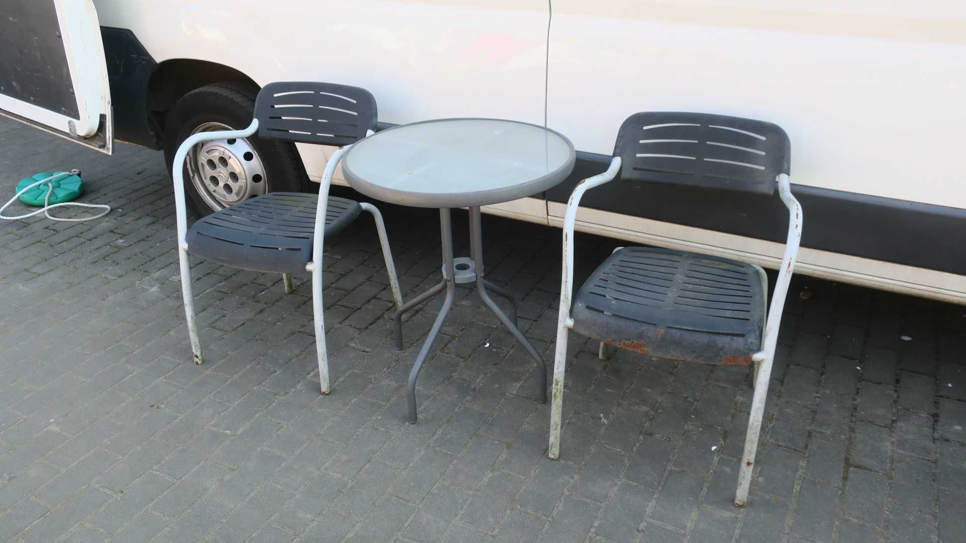 Stół plus 2 krzesła ogrodowe balkonowe