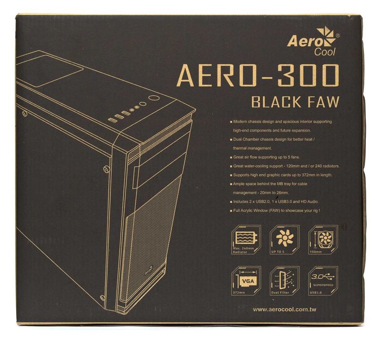 Корпус Пк Игровой AeroCool Aero 300 black