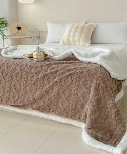 Koc dwustronny, narzuta 200x220. Miękki i elegancki