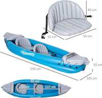 Kayak Insuflável 330x105x50 cm Azul Outsunny