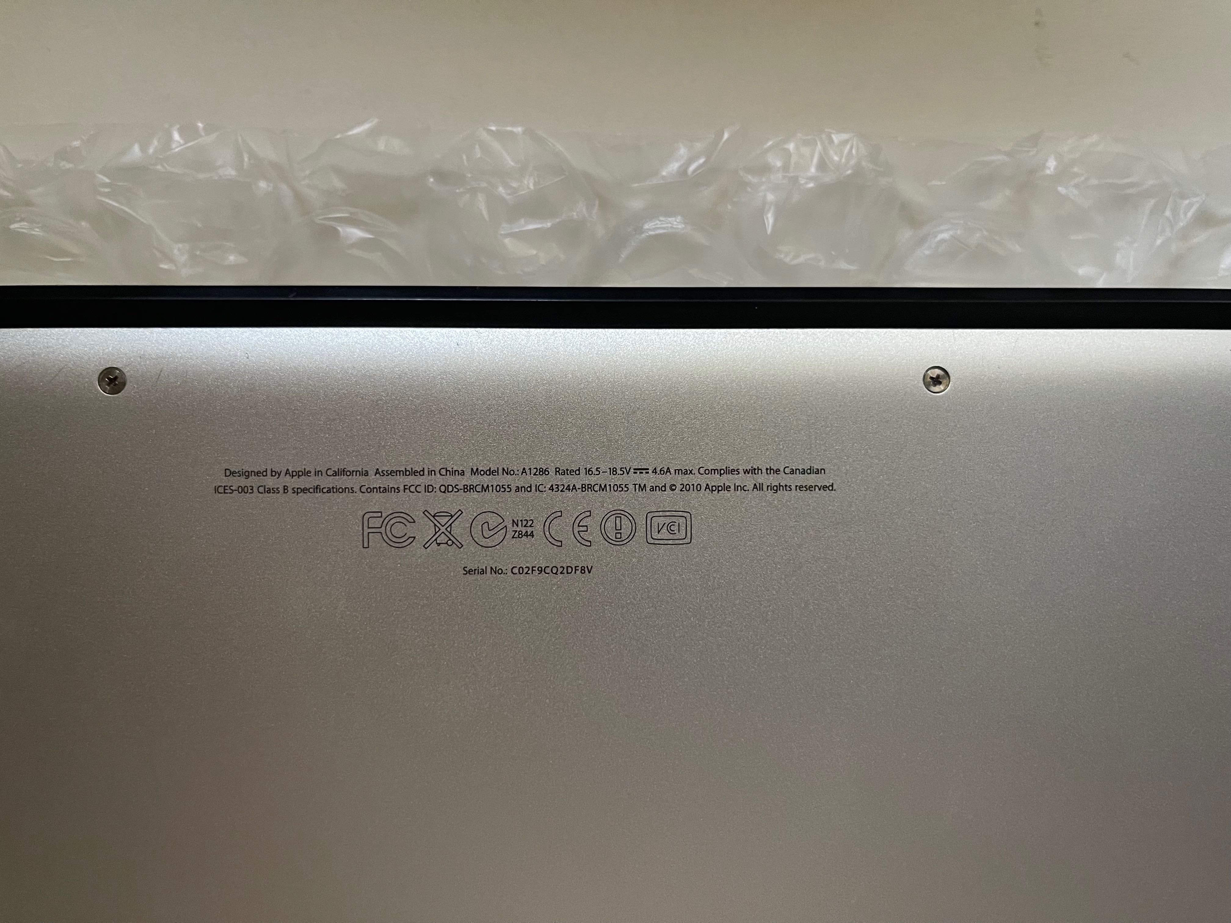 MacBook Pro 15" 2011 A1286 MC721LL/A MacBookPro8,2