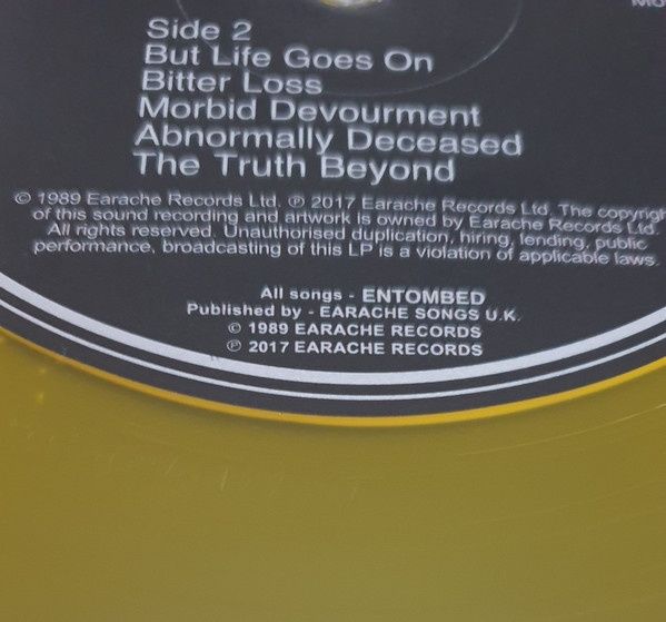 Entombed "Left Hand Path" vinil LP edição limitada