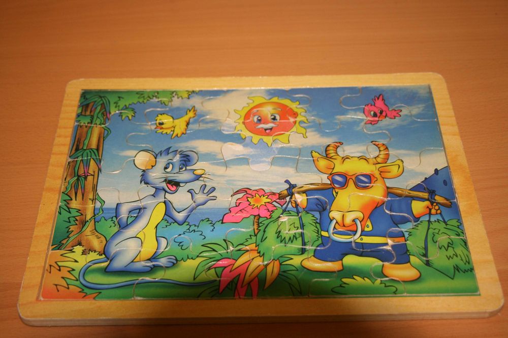 Puzzle Madeira Com Animais