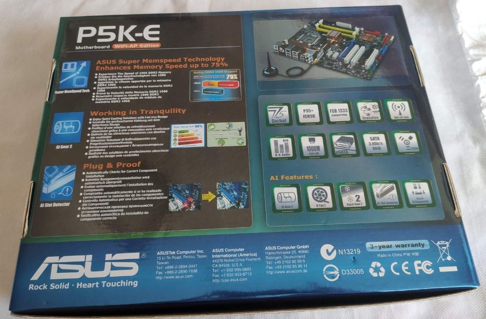 Zestaw Core2Quad/Asus P5K-E WiFi/chłodzenie Arctic Cooling