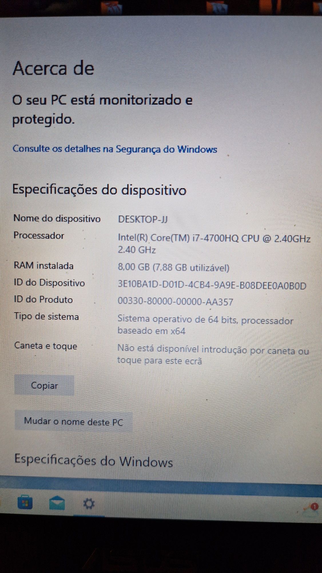 PC ASUS i7   8 GB RAM   250 GB disco