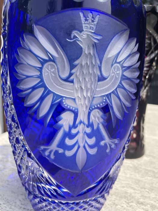 Kryształ kolorowy misternie rżnięty PRL