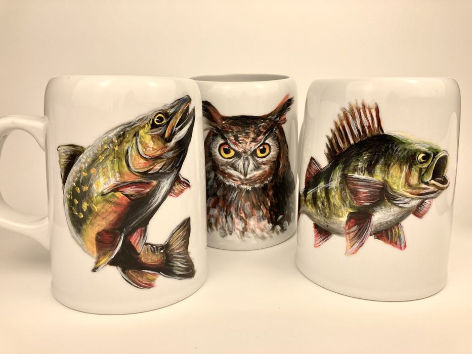 Recznie malowany kufel