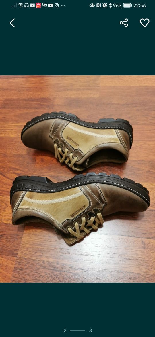 Jokery Skórzane Buty Męskie Lekkie Wygodne Rozmiar 43 Brąz