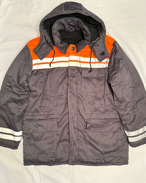 Нова зимова робоча куртка, утеплена сіра курточка, роба, спецодяг
