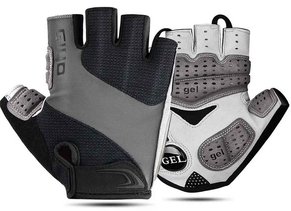 GIYO Krótkie Rękawiczki Rowerowe z Żelem Amortyzującym Rozmiar M SZARE