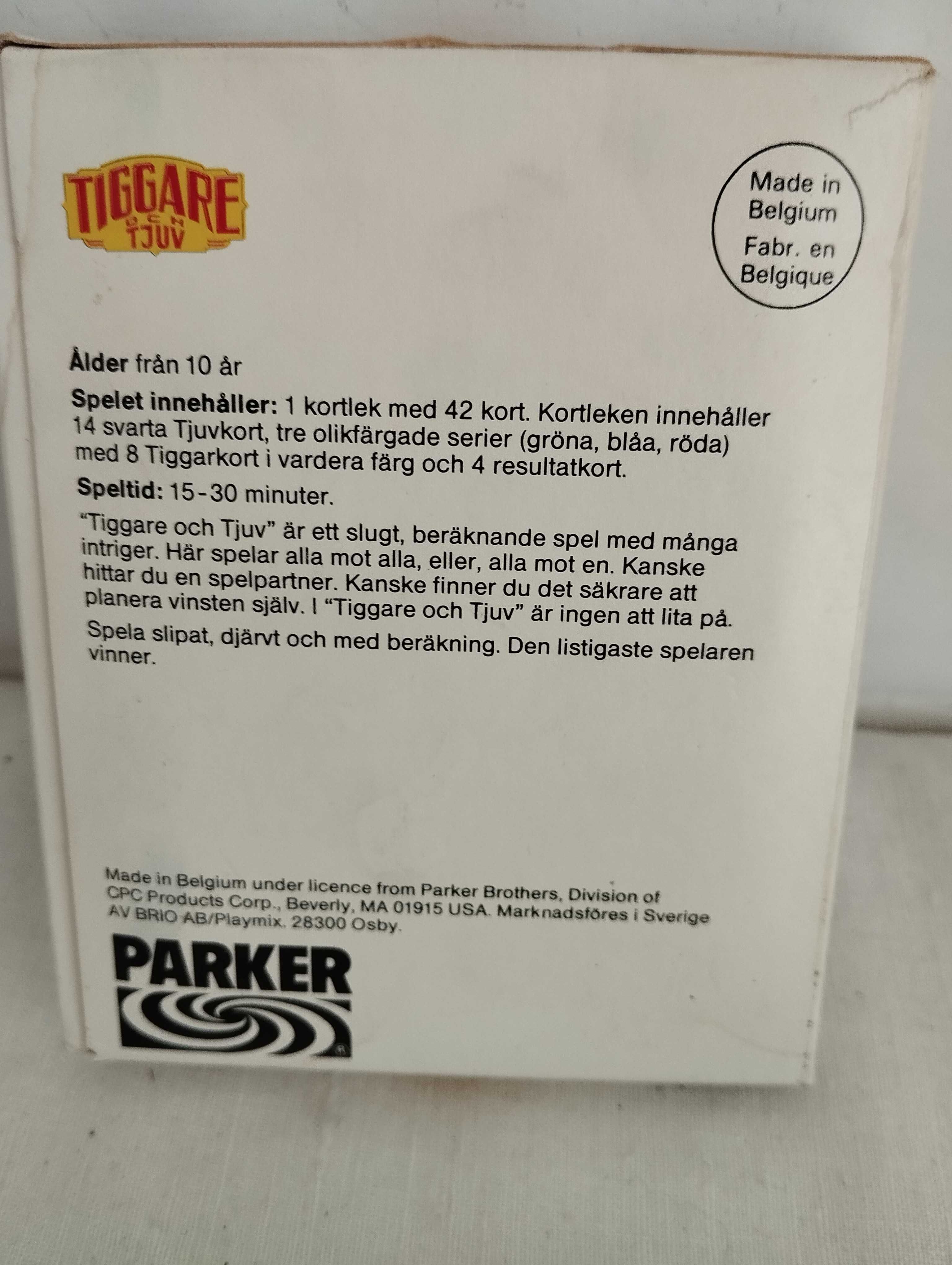 Tiggare ich Tjuv 1984 r. Vintage gra karciana