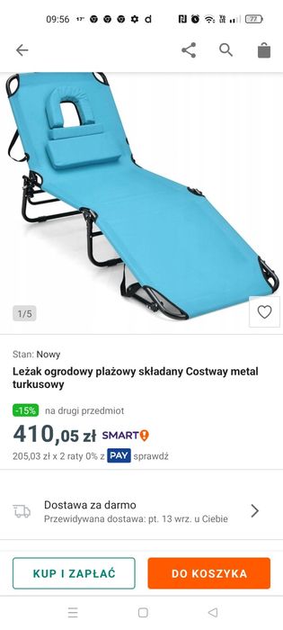 Leżak ogrodowo-plazowy