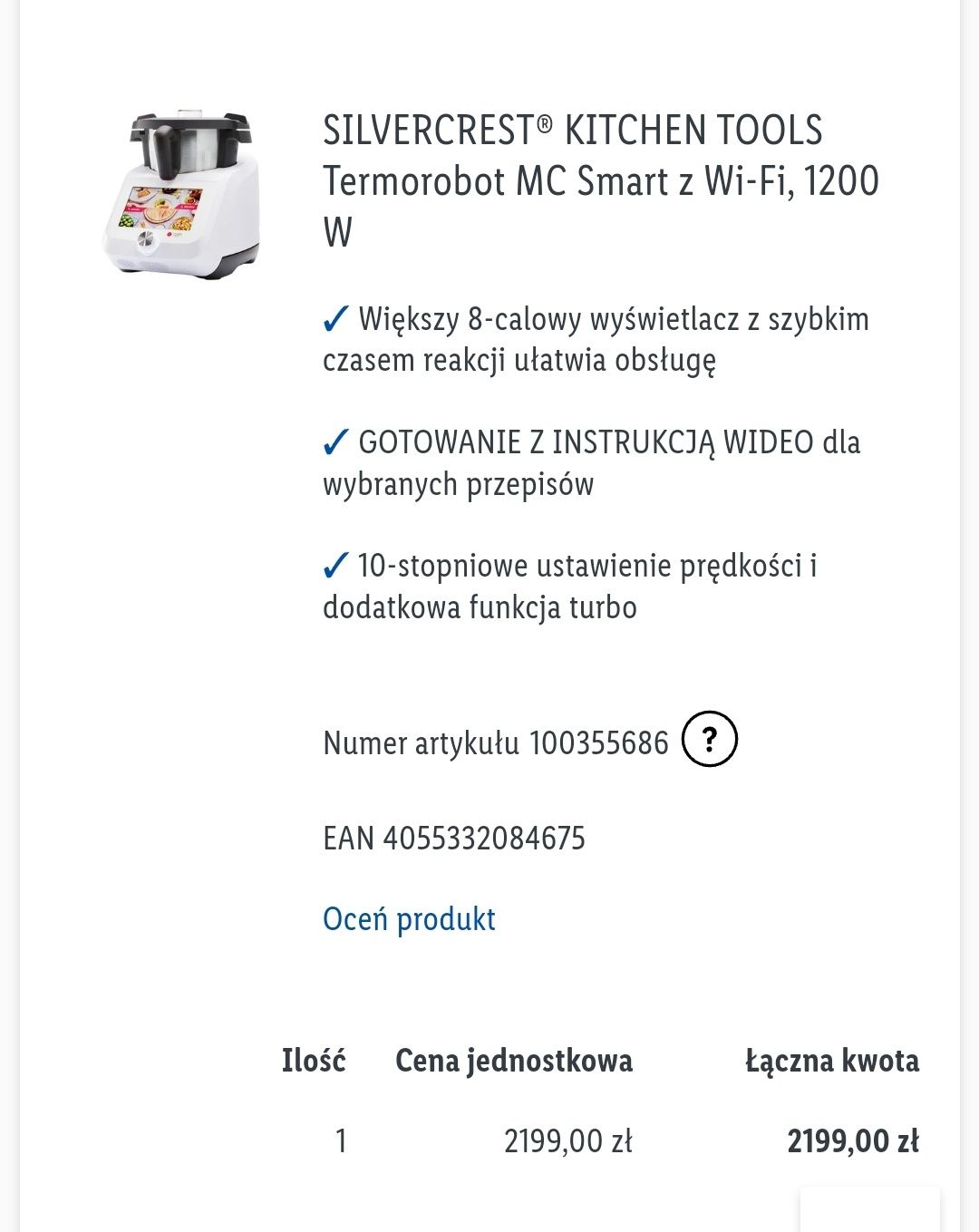 SILVERCREST® KITCHEN TOOLS Termorobot MC Smart z Wi-Fi, 1200 W