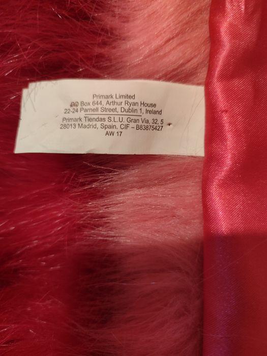 Яскрава хутряна накидка/комір Primark (колір фуксія)