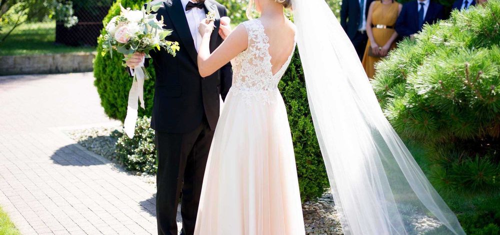 Kraków Madonna suknia ślubna S M bajkowa romantyczna boho koronka tiul