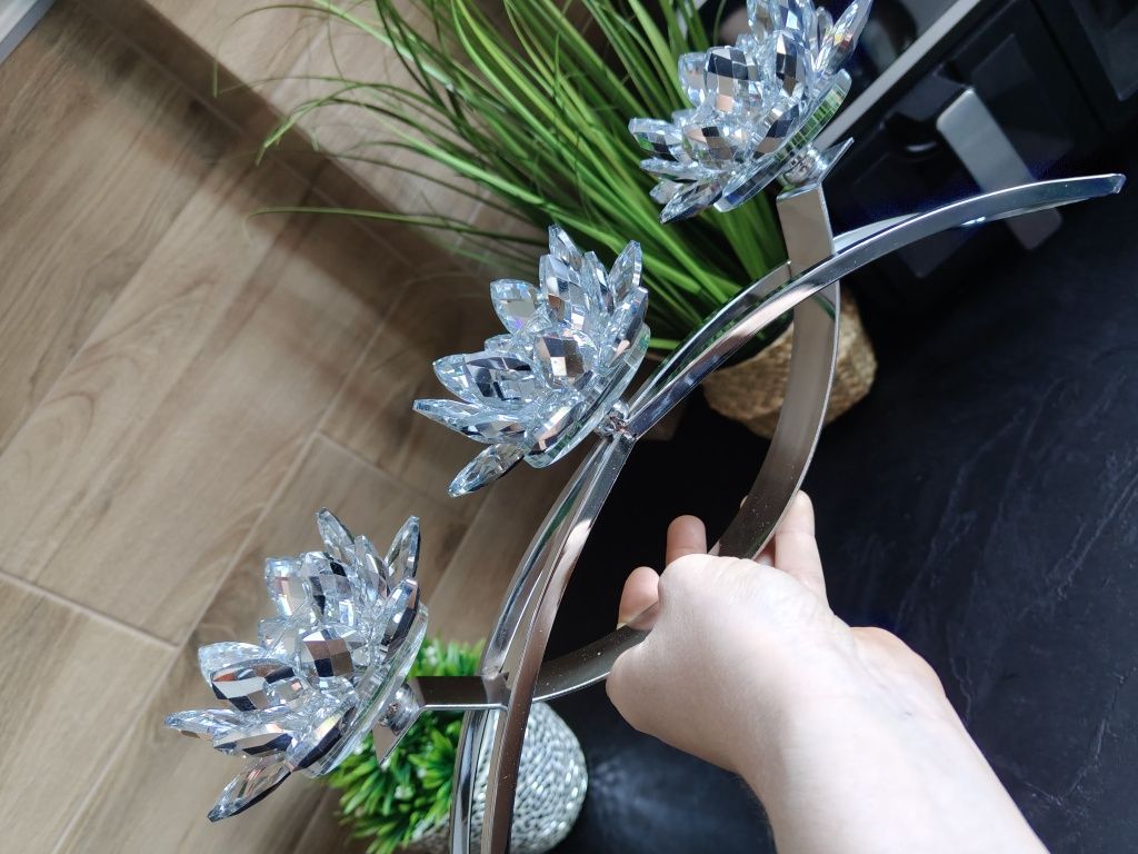 Świecznik dekoracyjny kwiat lotosu glamour