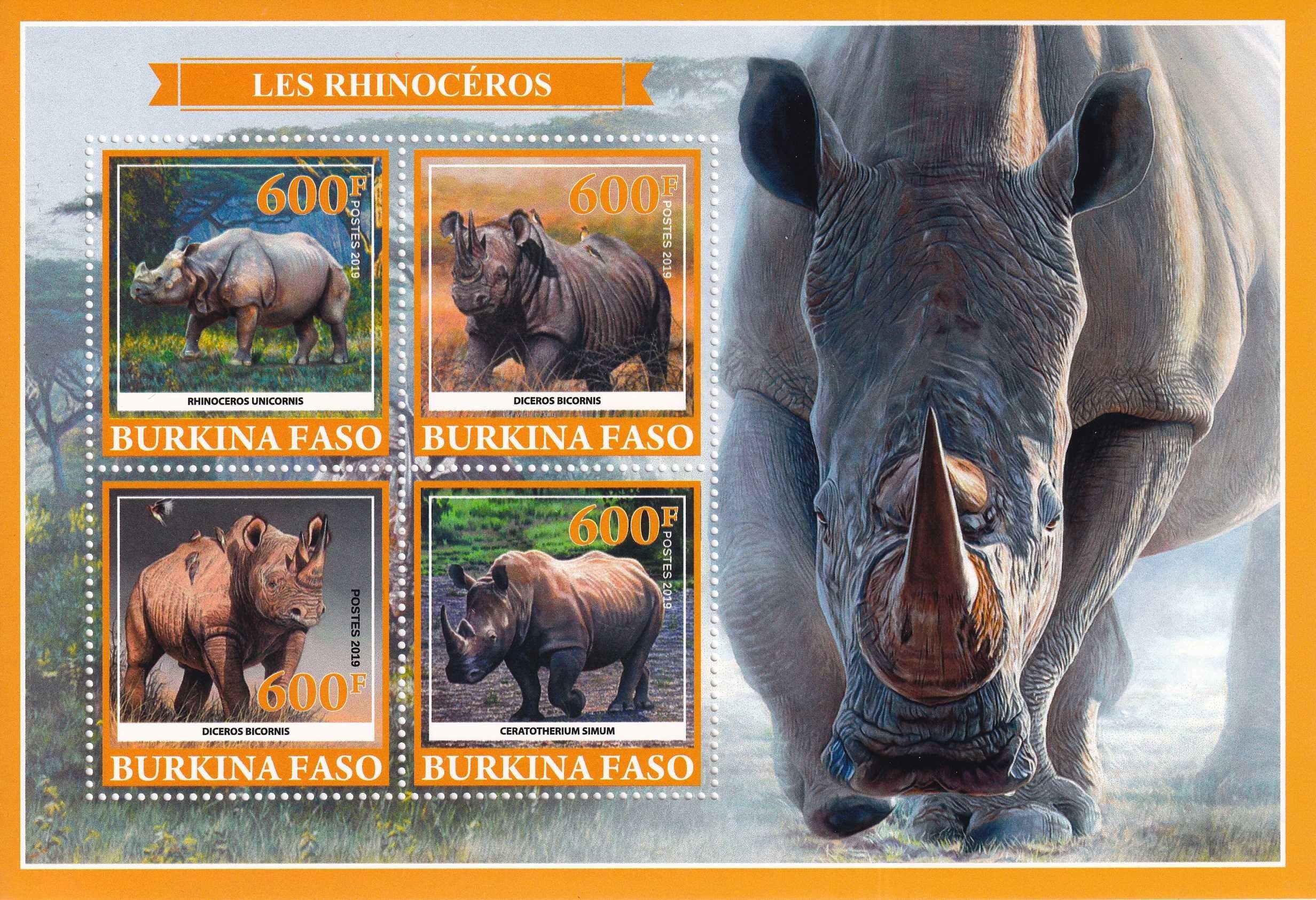 Burkina Faso 2019 cena 5,90 zł (7) - nosorożce