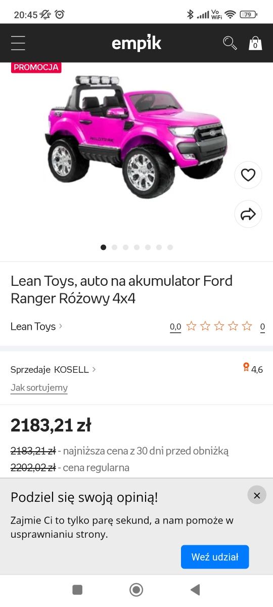 Samochodzik elektryczny licencja FORD !!!