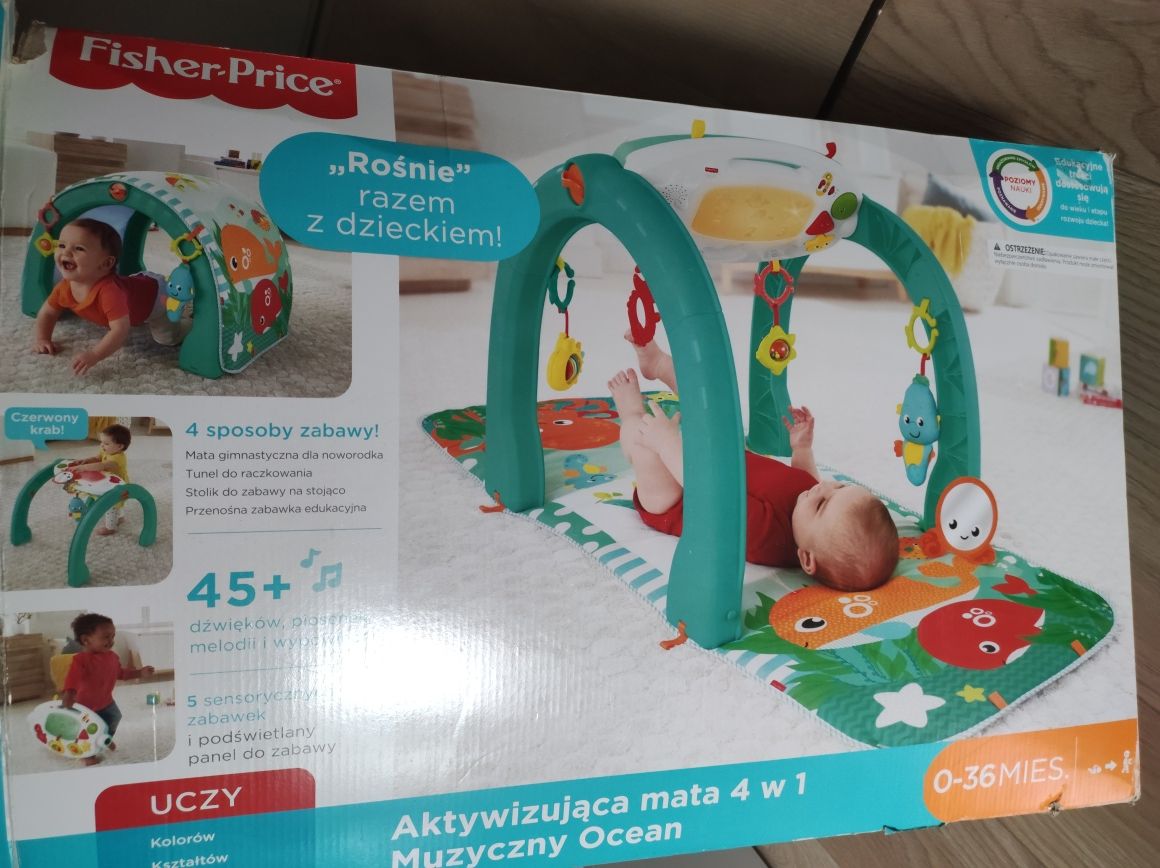 Mata, tunel, stolik edukacyjny Muzyczny ocean Fischer Price
Regulowany