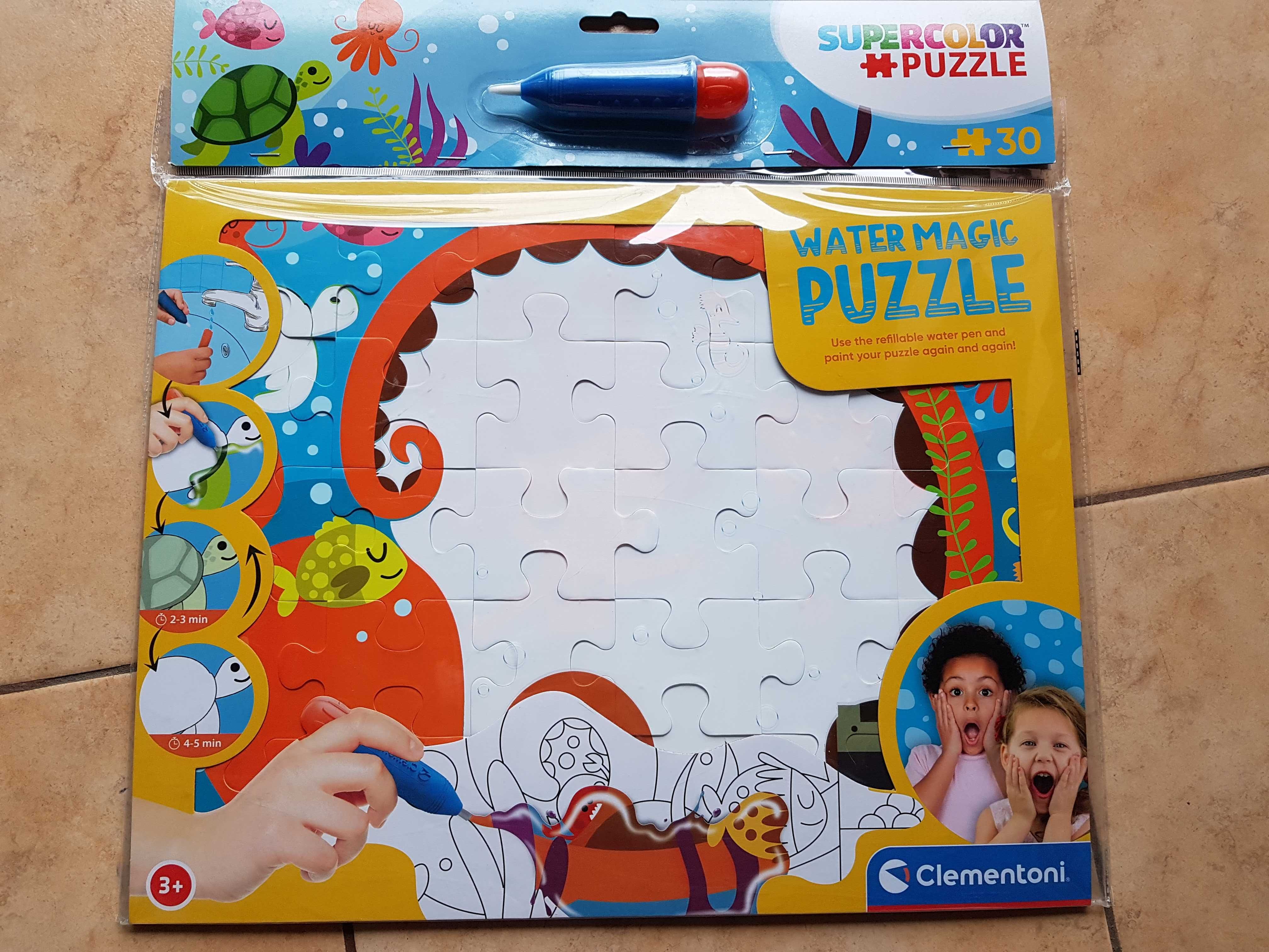 NOWE!! Puzzle wodne z pisakiem 30 el 3+Clementoni