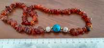 Bursztyn naszyjnik korale choker