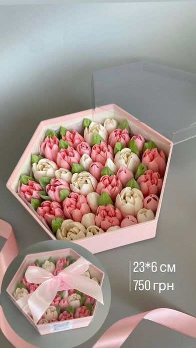 Солодкий букет. Зефір. Зефірні тюльпани. Квіти. Подарунок.