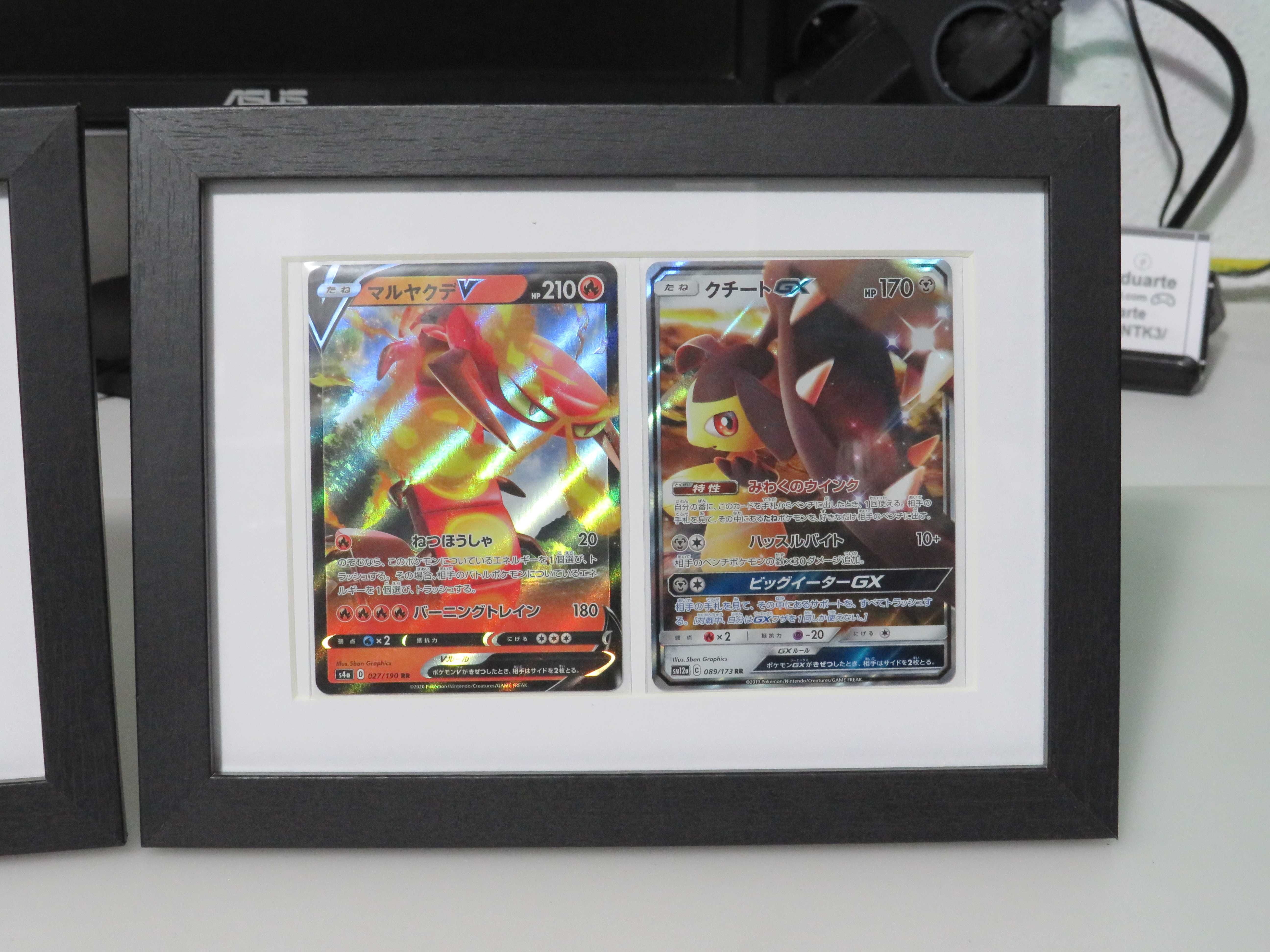 Quadros personalizados com cartas Oficiais Pokemon ULTRA RARAS GX e V