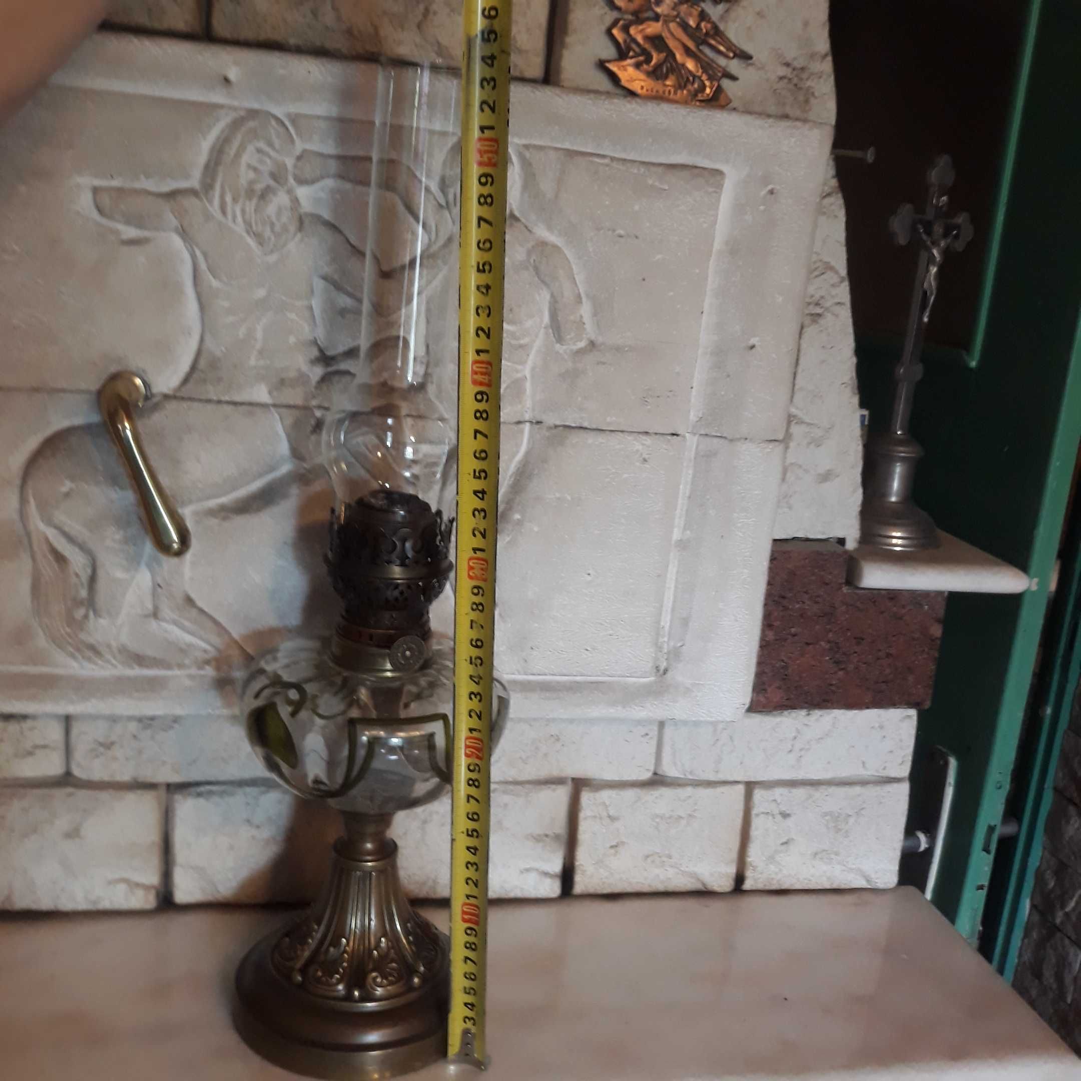 Sprawna lampa naftowa=brąz lub mosiądz
