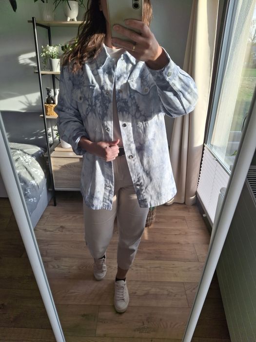 Rozmiar S M, narzutka tie-dye , kurtka koszulowa