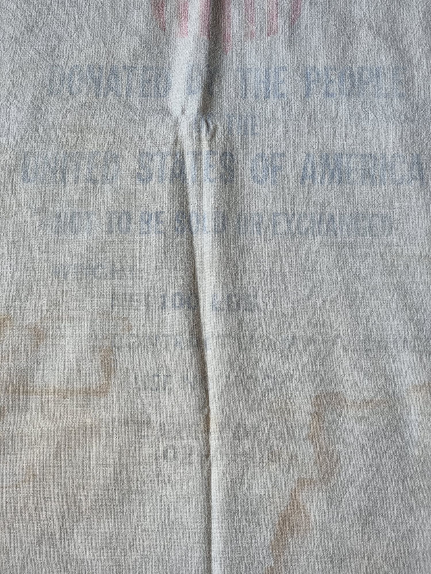 Stary worek na mąkę USA militaria rekwizyt antyk 47x85