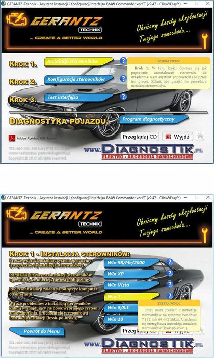 Kabel OBD2 + interfejs diagnostyczny BMW Commander Gerantz Mini E87