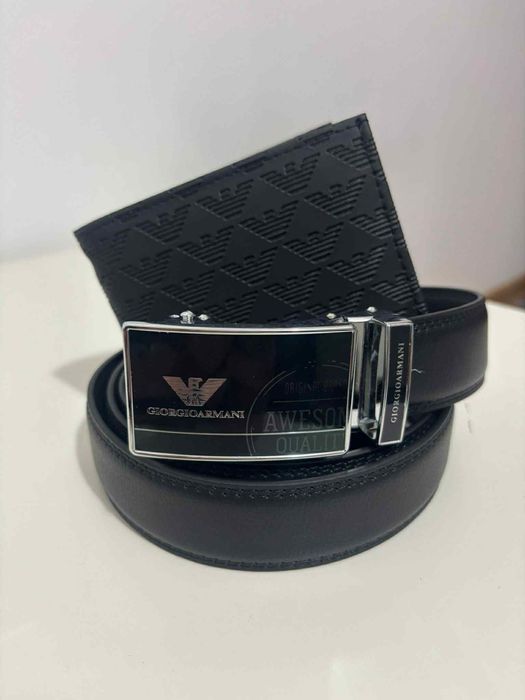 Emporio Armani meski zestaw pasek i portfel