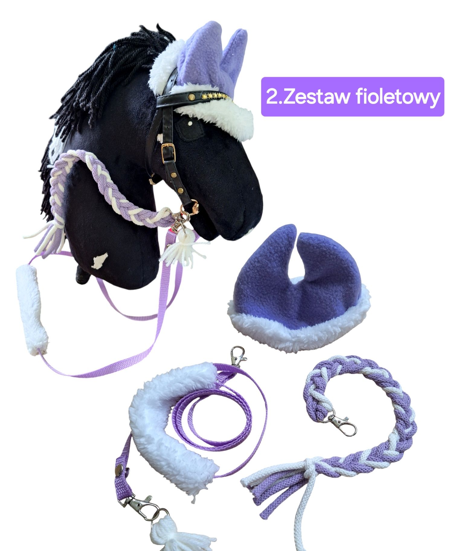 Nauszniki z futerkiem dla Hobby horse ,uwiąz,wodze-kolory-format a3-a4