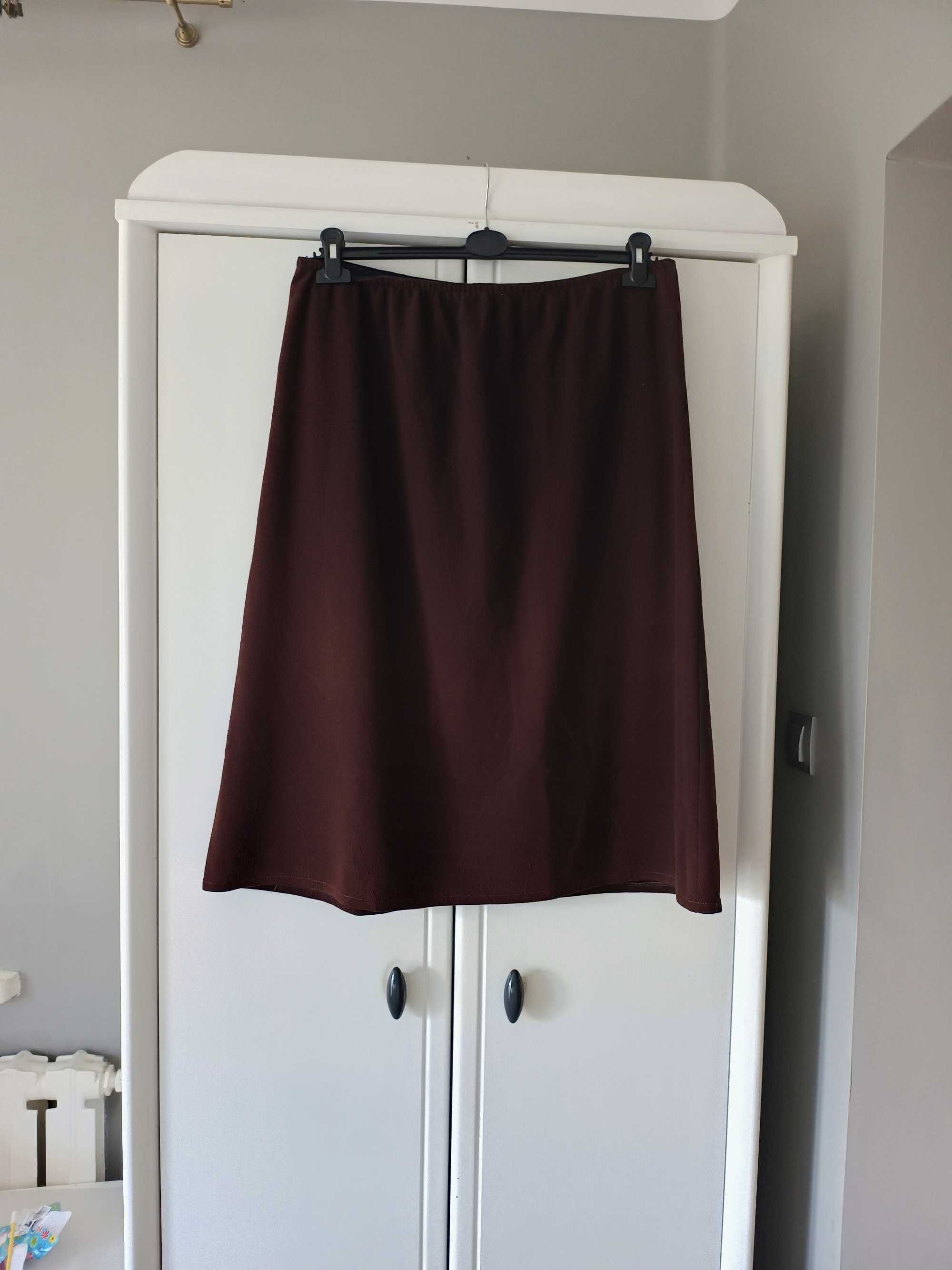 midi bordowa spódnica na gumke gumce 48XXXXL duży rozmiar prosta