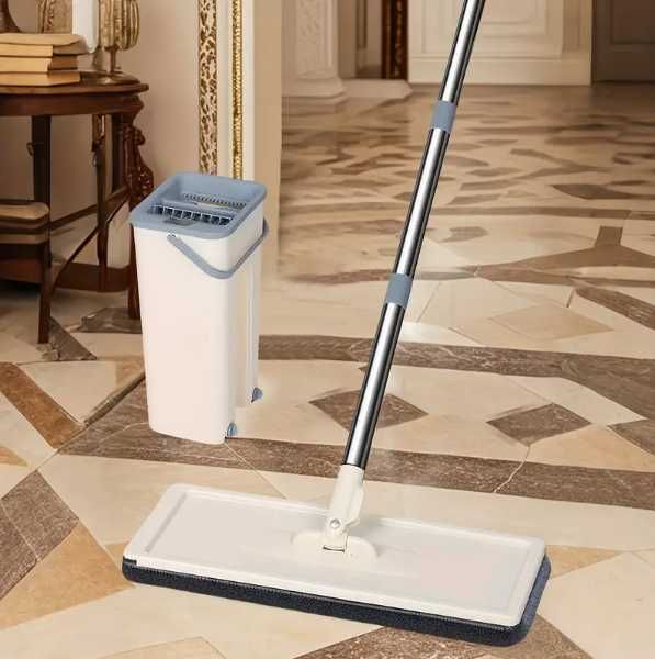 Швабра-ведро, лентяйка с отжимом ведром Cleaning Mop 2 фибры
