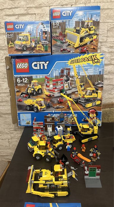 Lego city wycofany 66521 3w1 60073+60074+60076 wyburzenie