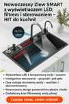 Nowoczesny Zlew SMART z wyświetlaczem LED,które filtrem i sterowaniem
