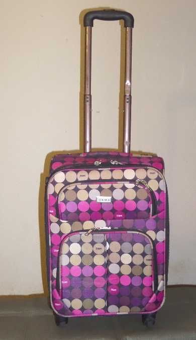 Чемодан тканевый разноцветный, 4 колеса, 50Х35Х22/26 см.